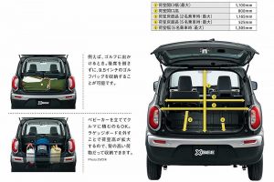 荷室寸法・幅と長さ［2018 クロスビー 自転車積載］