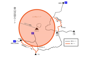 烏帽子岳・中岳・高岳・根子岳［阿蘇火口周辺の登山道］